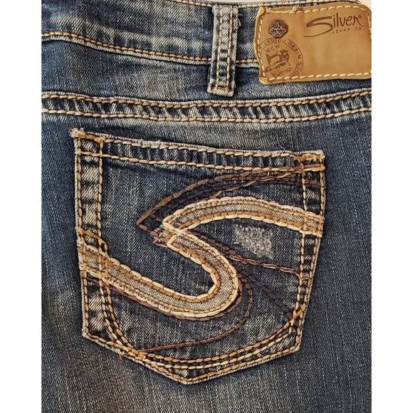 Silver Tuesday Bootcut Distressed Jeans ~ Women's Plus W30 L33 - Picture 5 of 14